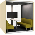 Hidden Soundproof Private Office 4 Person Meeting Booth